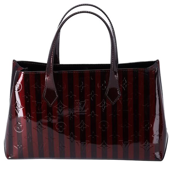 Louis Vuitton Vernis Rayures Wilshire PM Amarante Stripe Patent Leather - Picture 3 of 9
